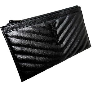 YSL quilted textured wallet bag